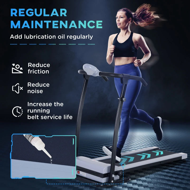 Compact Folding Treadmill with LED Display - Black