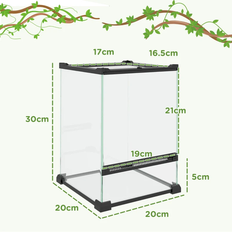 12L Reptile Vivarium Enclosure with Anti-Escape Design and Ventilation