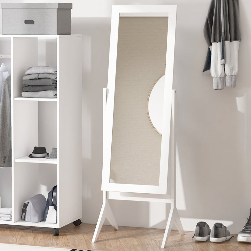 White Freestanding Adjustable Dressing Mirror 148x47cm