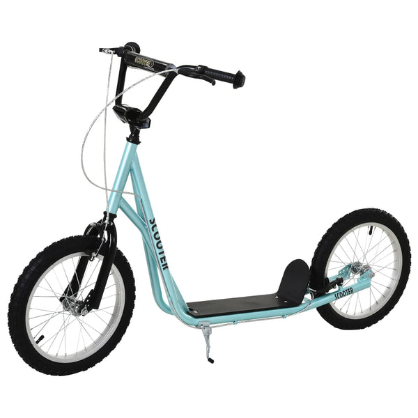 Blue Kids Kick Scooter with Adjustable Height, Anti-Slip Deck, Dual Brakes, Rubber Tyres