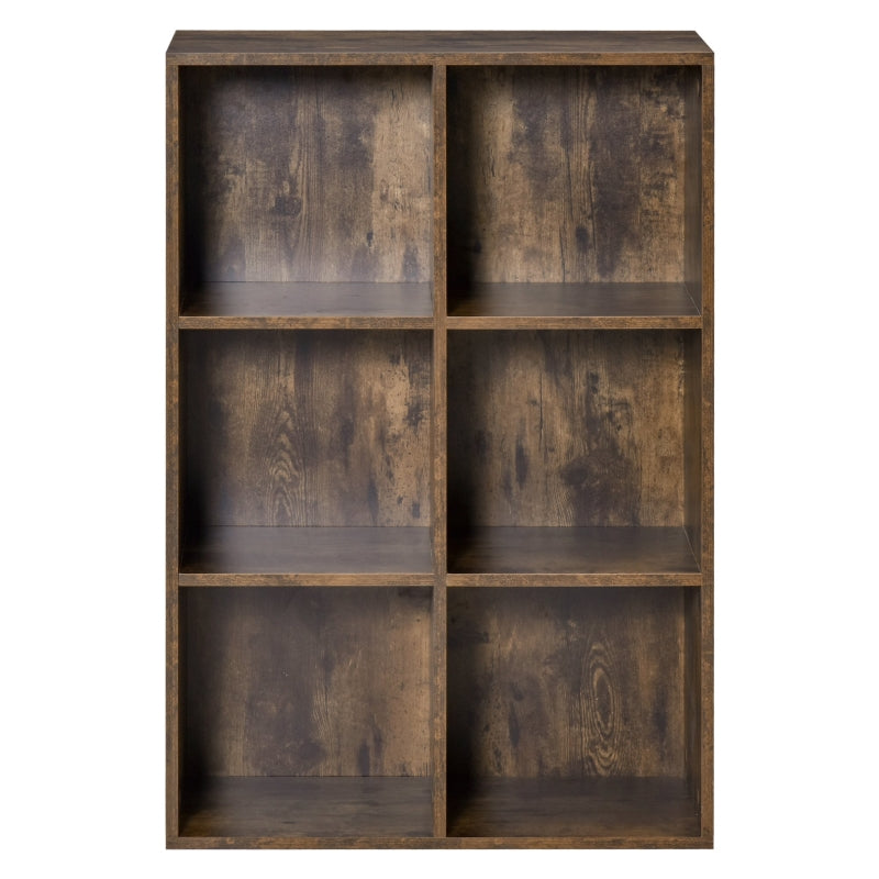 Rustic Brown Cubic Bookcase Shelves - Study, Living Room, Office Storage