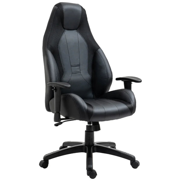 Black Mesh Racing Gaming Chair with High Back & Swivel Wheels