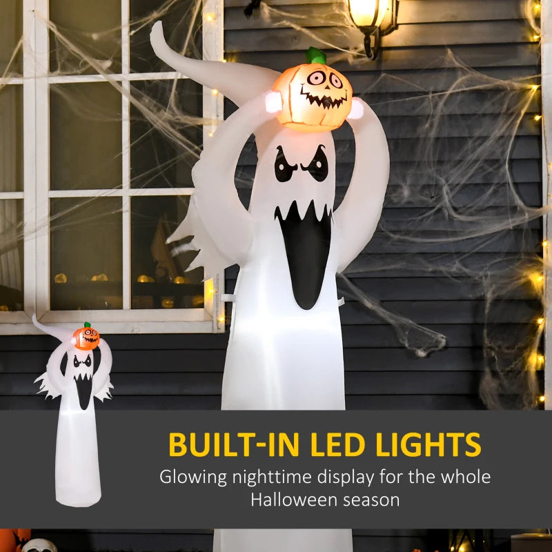 6FT LED Halloween Inflatable Ghost & Pumpkin Decoration - Outdoor Yard Decor