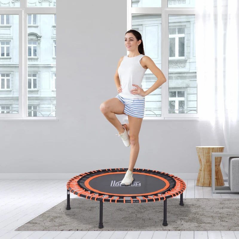 Black and Orange Mini Fitness Trampoline, 101.6 x 25 cm