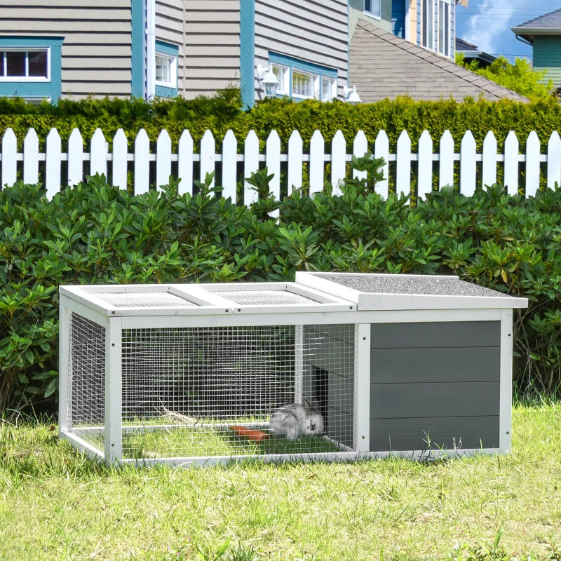 Wooden Small Animal Cage with Openable Roof - Indoor/Outdoor - 115 x 66 x 47.5 cm - Brown