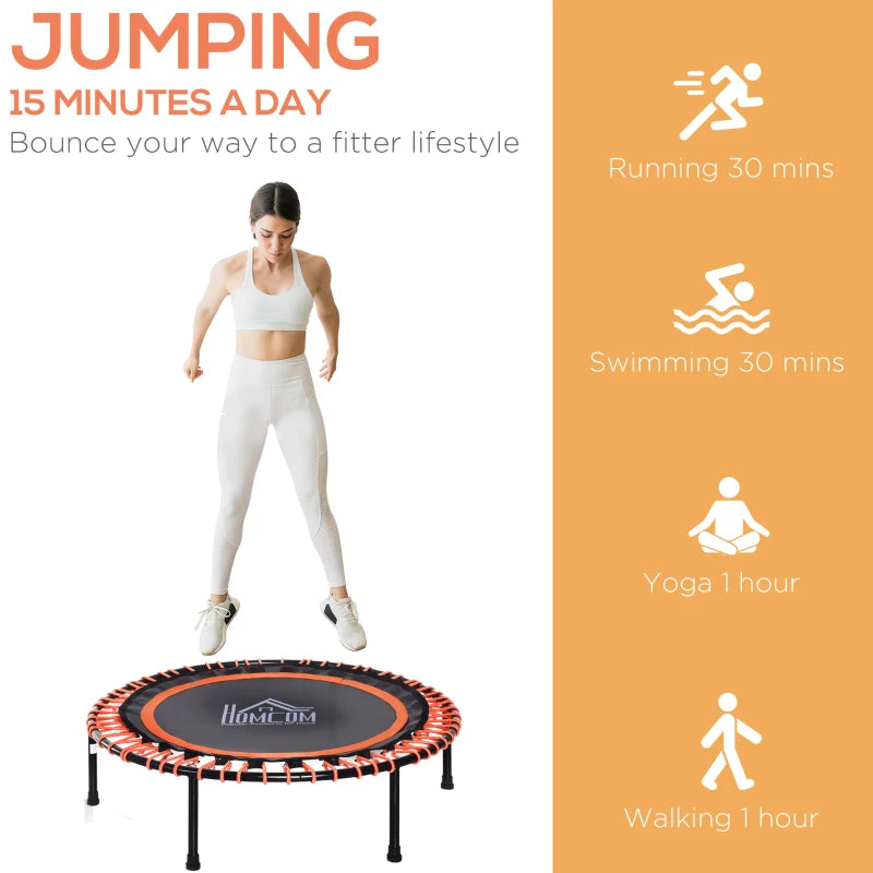 Black and Orange Mini Fitness Trampoline, 101.6 x 25 cm