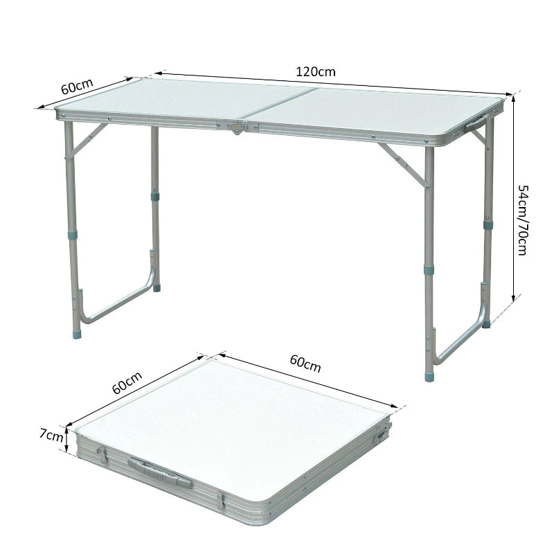 Compact Folding Aluminum Table - Silver