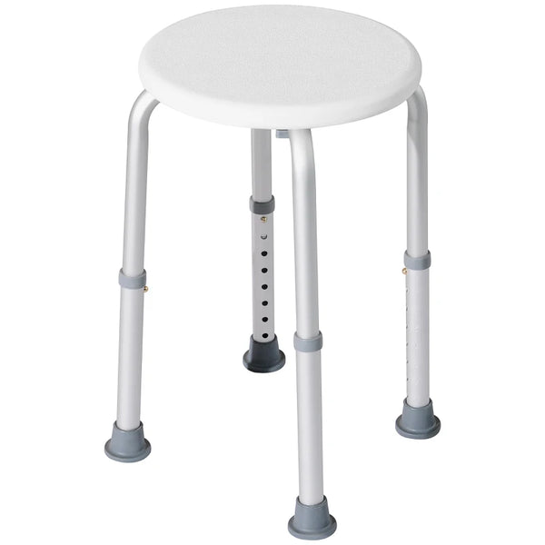 Adjustable White Bath Chair for Elderly - Safety Shower Seat