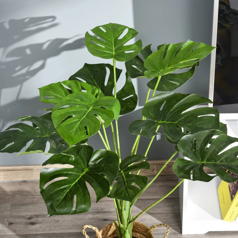 Green Artificial Monstera Plant in Pot for Indoor and Outdoor Decor, 85cm