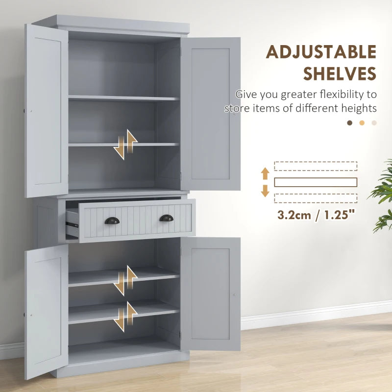 Grey Freestanding Kitchen Storage Cabinet