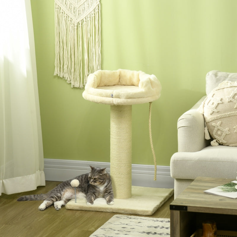 Cat Tree with Sisal Scratching Post - Cream