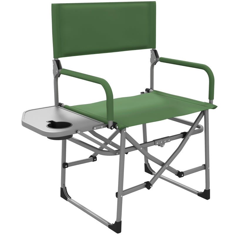 Green Folding Camping Chair with Side Table