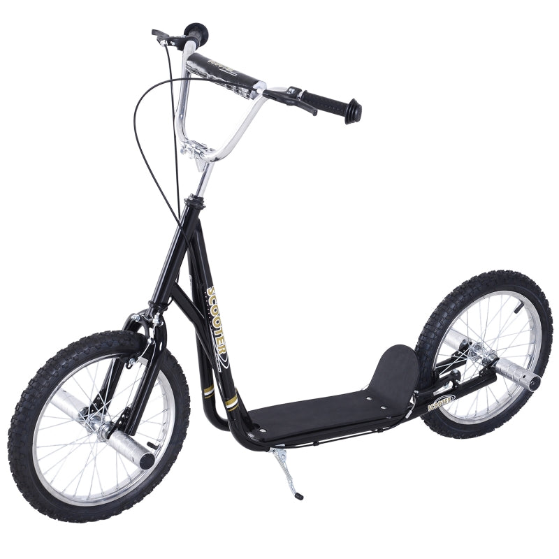 Black Youth Stunt Scooter with 16" Pneumatic Tyres