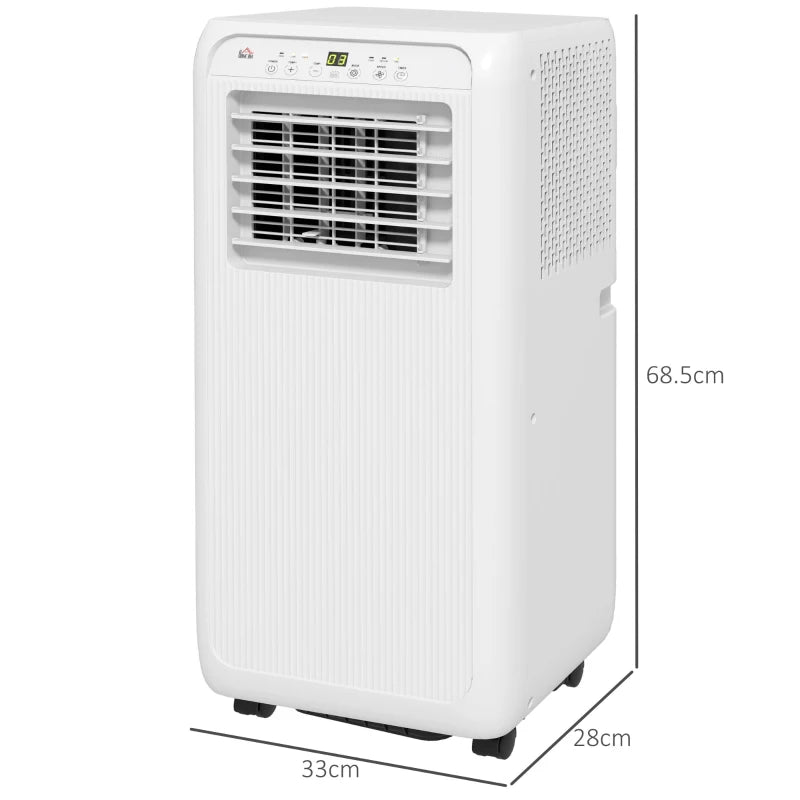 Portable 9,000 BTU Air Conditioner - White, Room up to 20m², Dehumidifier, Timer, Wheels