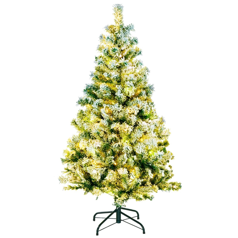 4.5' Frosted Artificial Christmas Tree with LED Lights - White or Colourful