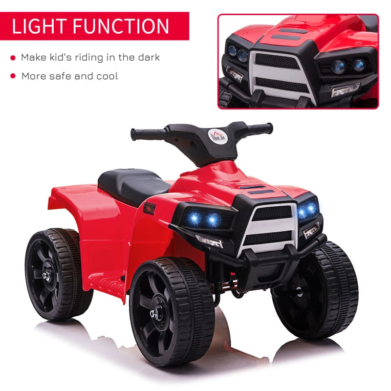 Red Kids Electric Ride-On ATV Toy Quad Bike with Headlights