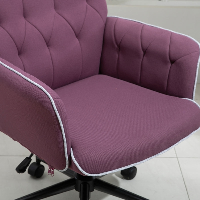 Purple Spandex Office Chair with Adjustable Height and Armrest