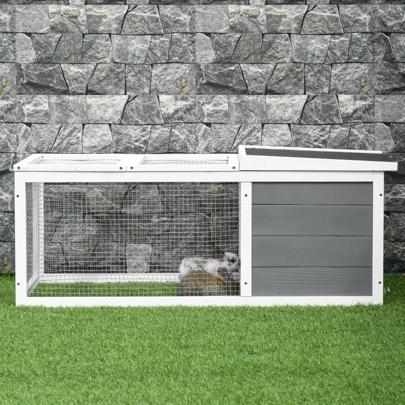 Wooden Small Animal Cage with Openable Roof - Indoor/Outdoor - 115 x 66 x 47.5 cm - Brown