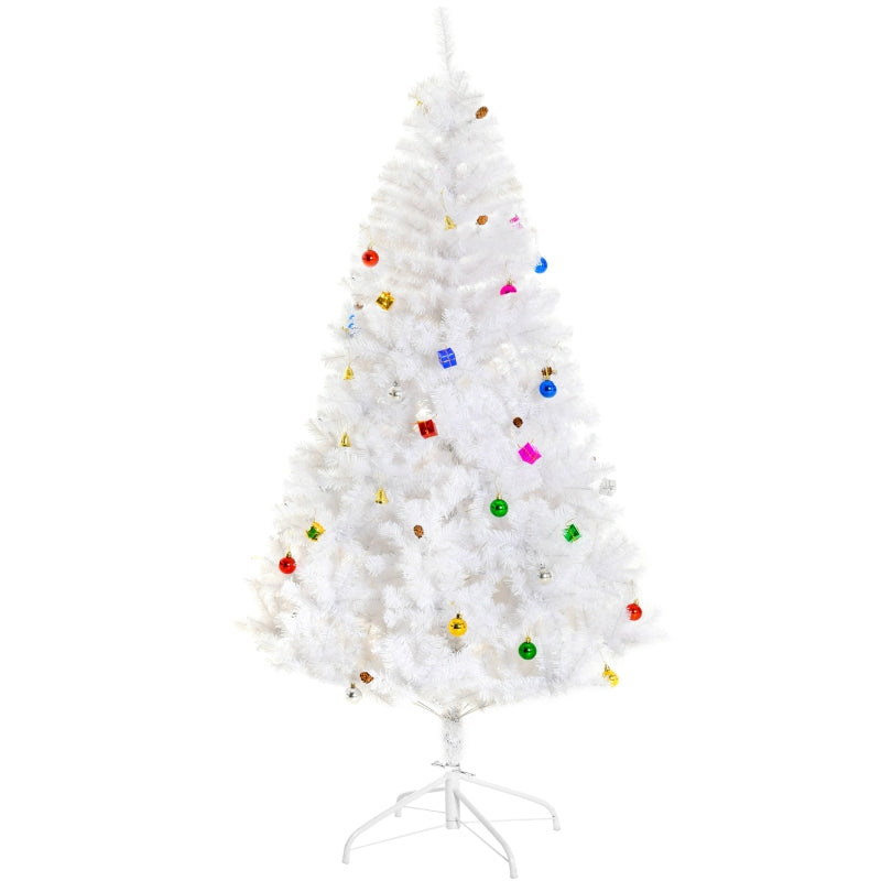 6ft White Artificial Christmas Tree with Metal Stand - Seasonal Home Decor