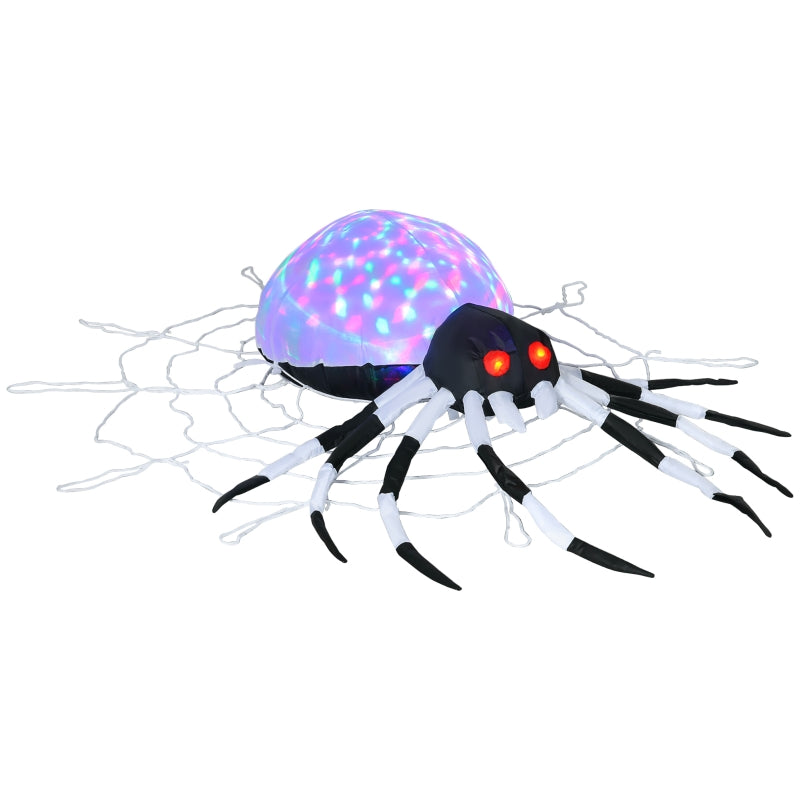 5FT Long Hanging Halloween Inflatable Spider with LED Lights - Outdoor Garden Display