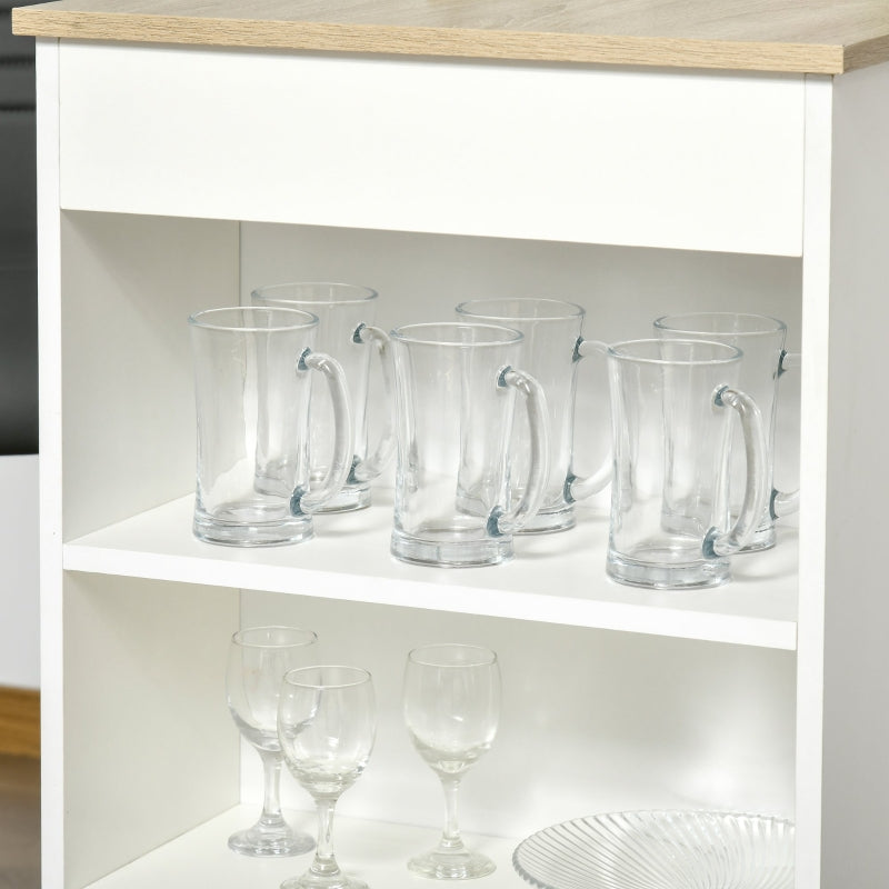 Natural 4-Tier Storage Bar Table