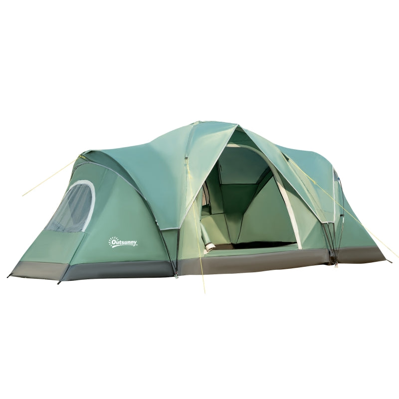 Dark Green 5-6 Person Dome Camping Tent UV Protection Water Resistant