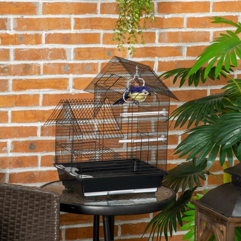 Metal Bird Cage for Finch and Canary - Blue, 39 x 33 x 47cm