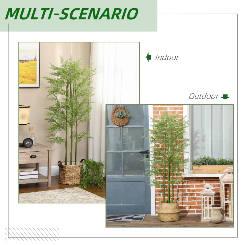 Green Artificial Asparagus Fern Tree in Pot - Indoor Outdoor Decor, 155cm