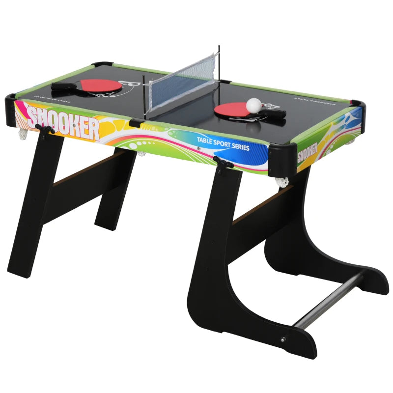 4-in-1 Multi-Color Folding Gaming Table: Hockey, Football, Table Tennis, Billiards