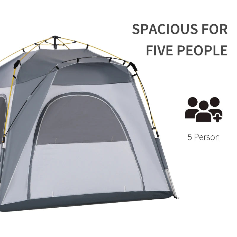 4-Person Light Grey Pop-Up Camping Tent