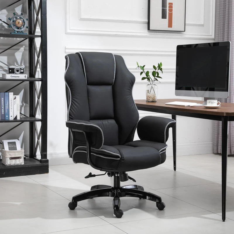 Black High Back Executive Office Chair with Armrests