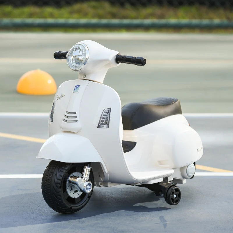 White Vespa Licensed 6V Kids Electric Motorbike Ride On