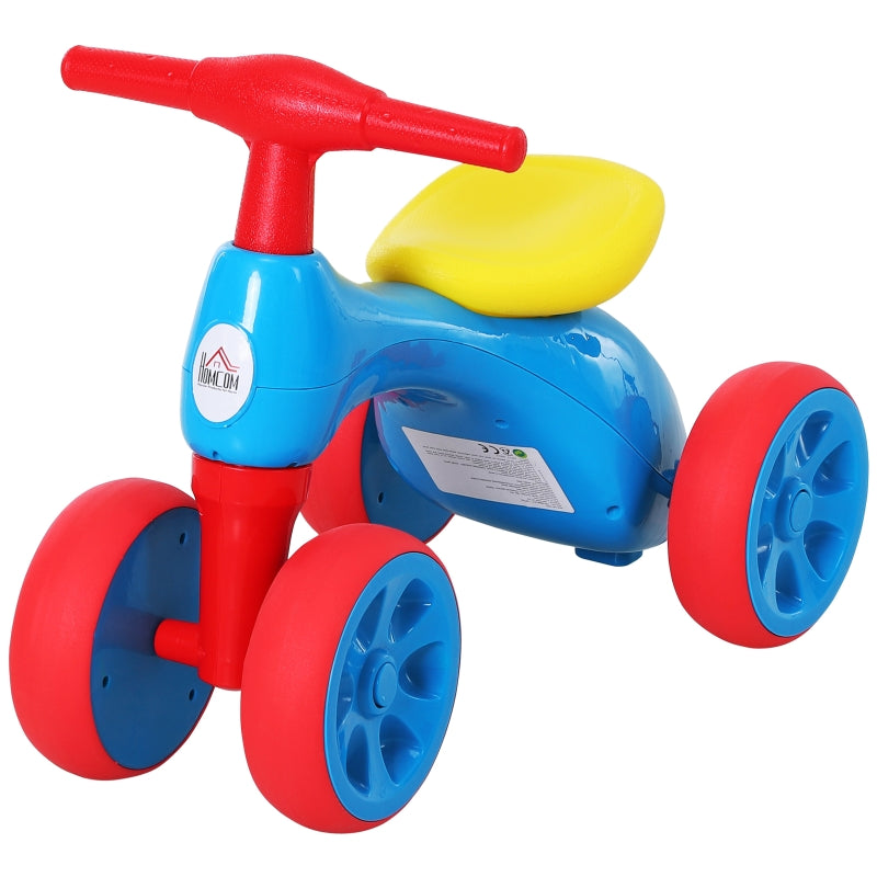 Blue Red Baby Balance Bike with Storage Bin