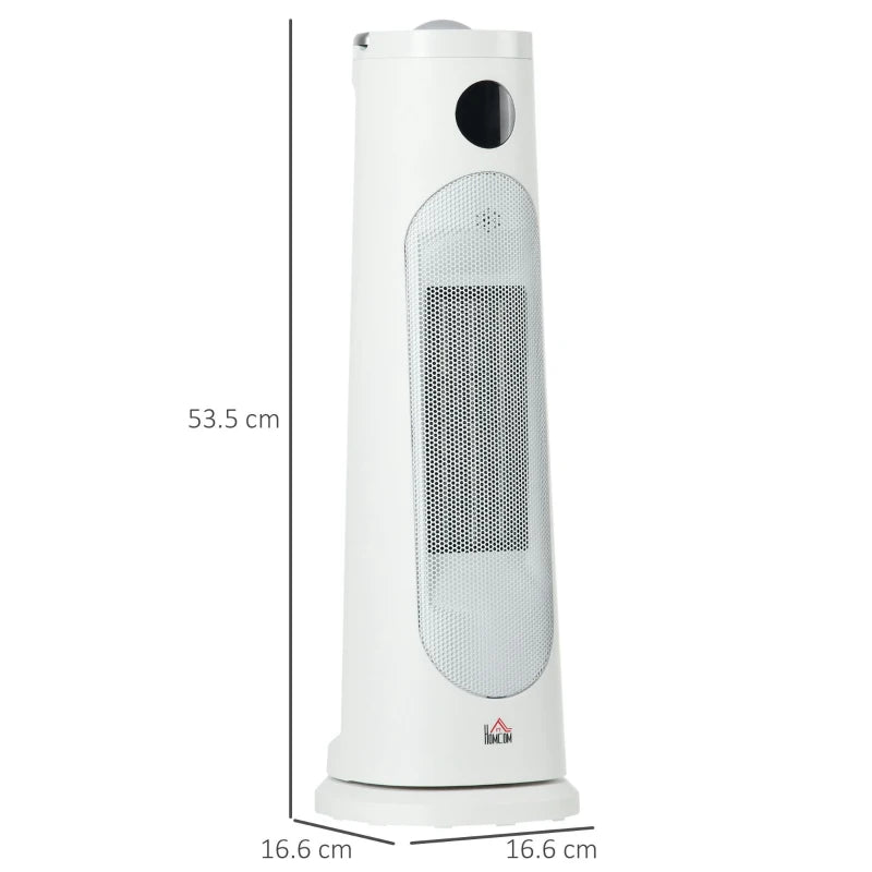 White Portable Electric Ceramic Space Heater with Thermostat & Timer