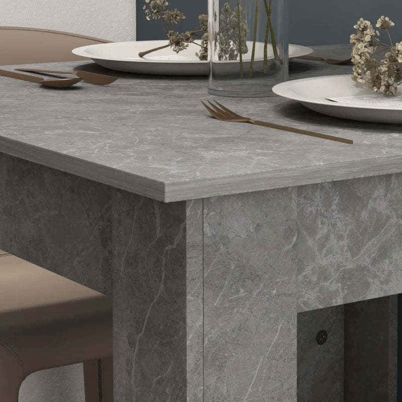 Modern Grey Square Dining Table with Faux Cement Effect