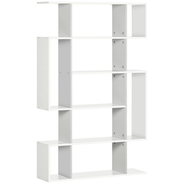 White 5-Tier Modern Bookcase with 13 Open Shelves