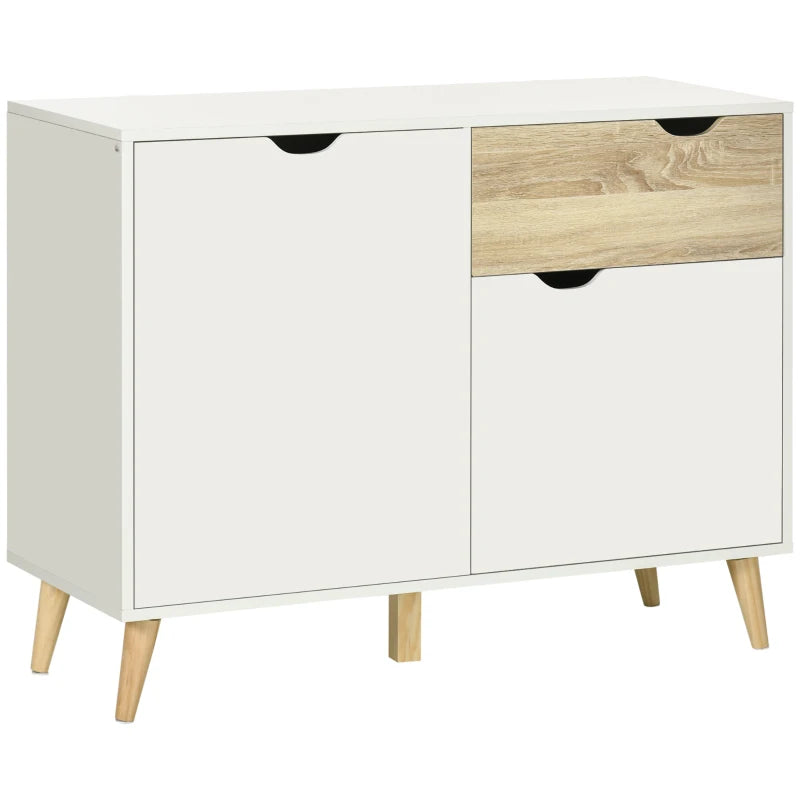 White Modern Sideboard Storage Cabinet with Drawer and 2 Doors