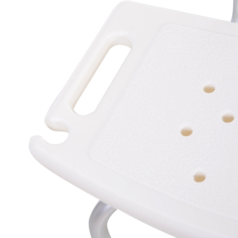 Adjustable White Bath Shower Stool for Elderly Safety