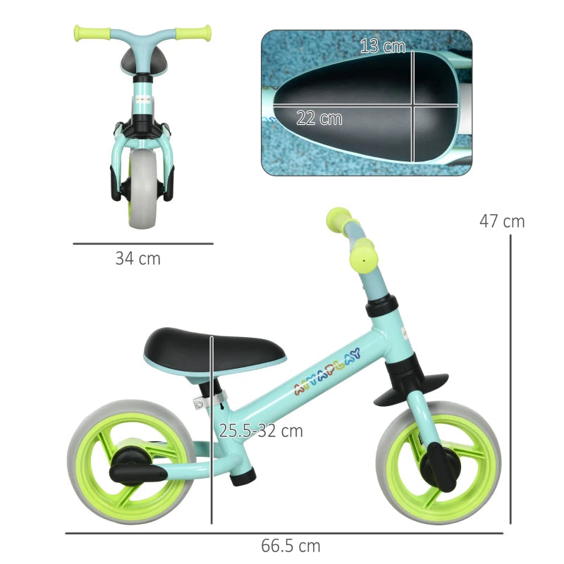 Green 8" Kids Balance Bike with Adjustable Seat and EVA Wheels