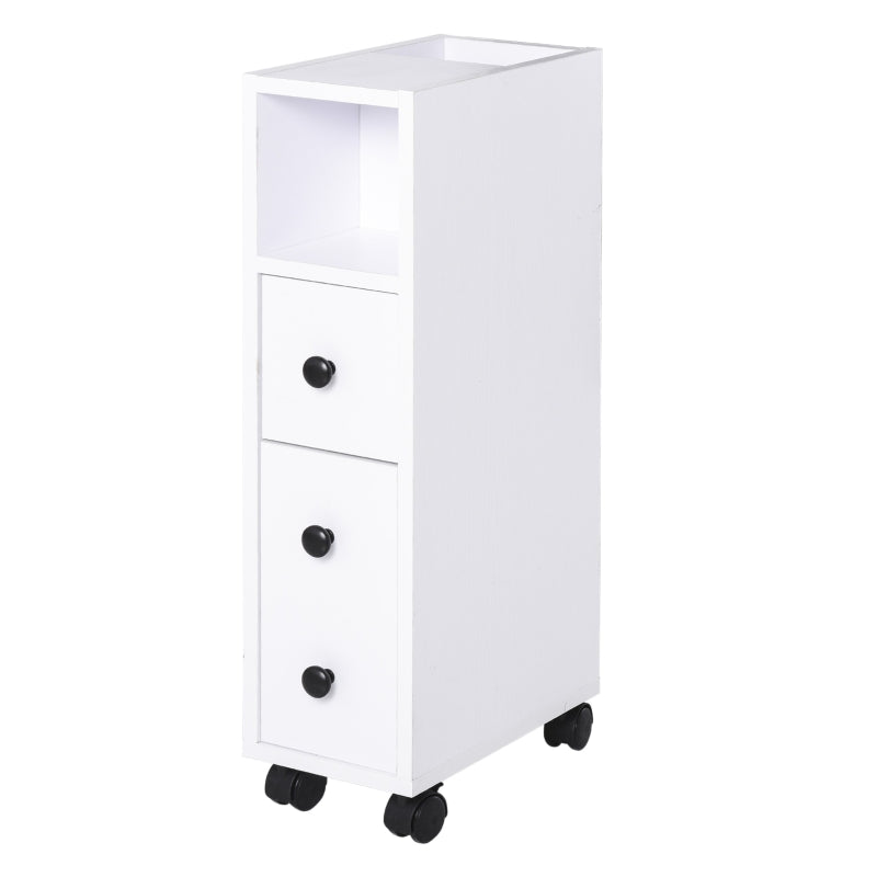 White Compact Bathroom Drawers - Space-Saving Storage Solution