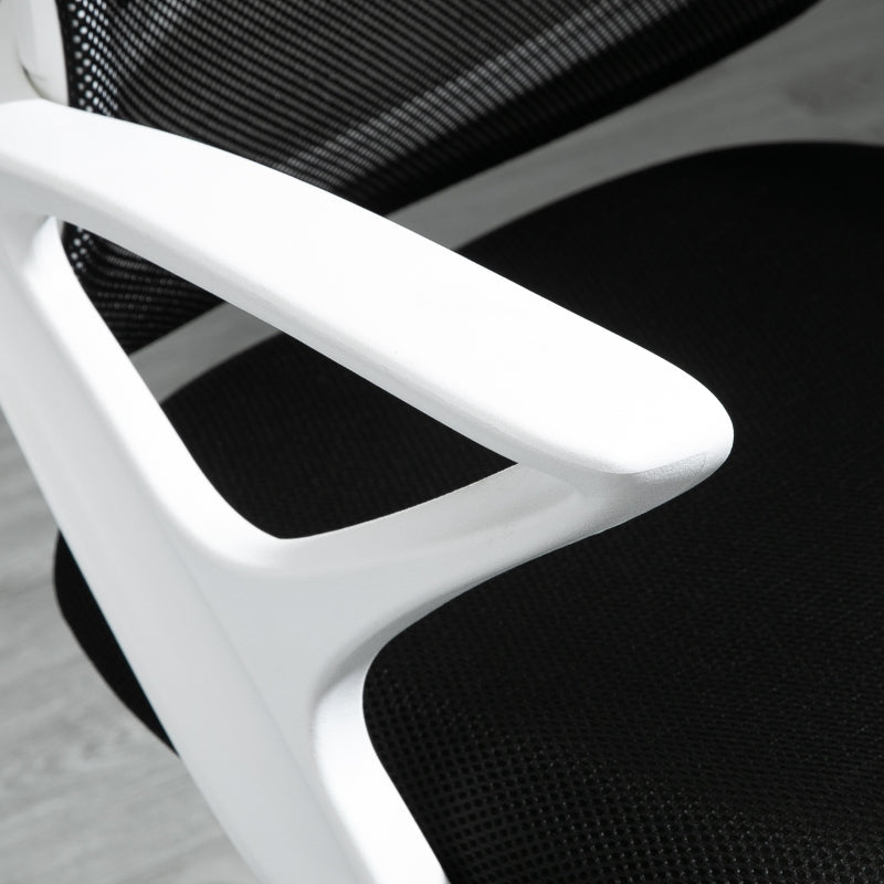 Black Mesh Office Chair with Lumbar Support & Adjustable Armrests