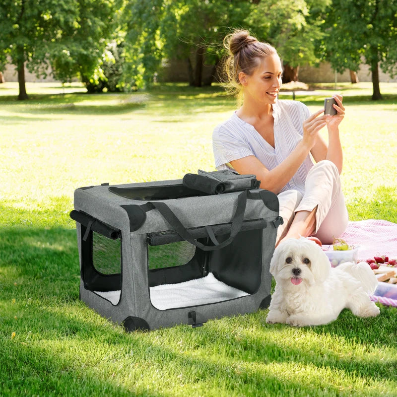 Grey 70cm Folding Pet Carrier Bag