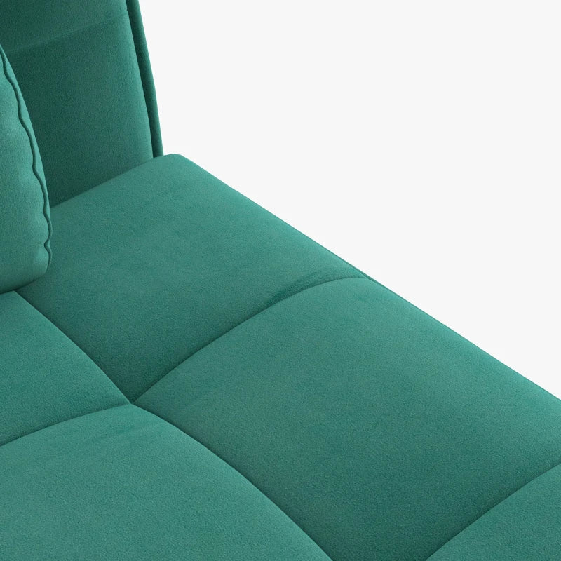 Green Upholstered Accent Chair Set with Footstool - Modern Armless Design