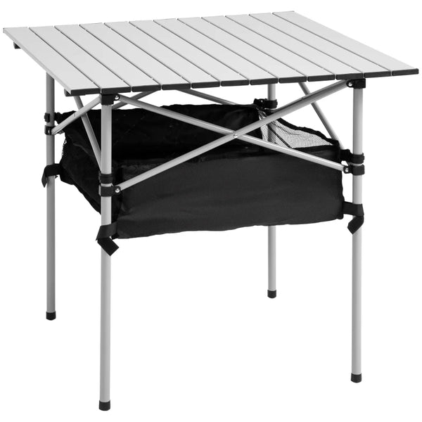 Portable Camping Table with Mesh Bag, Steel Frame