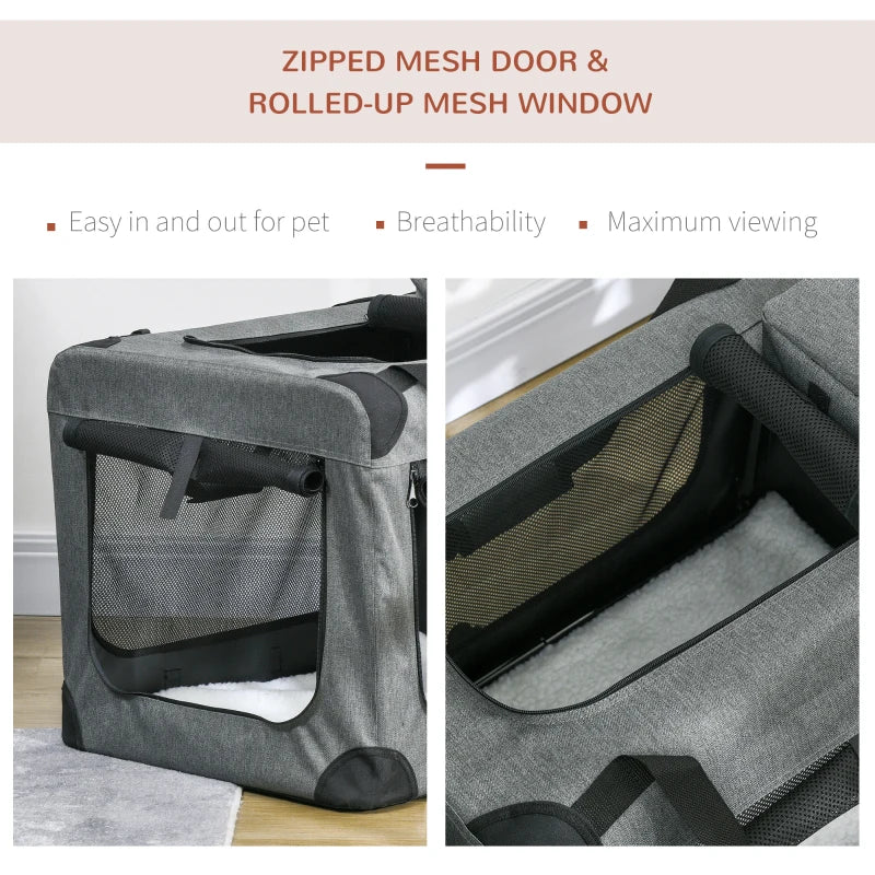 Grey 70cm Folding Pet Carrier Bag