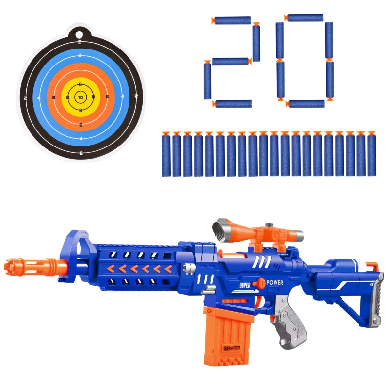 Foam Blaster Shooter with 20 Soft EVA Darts - Blue