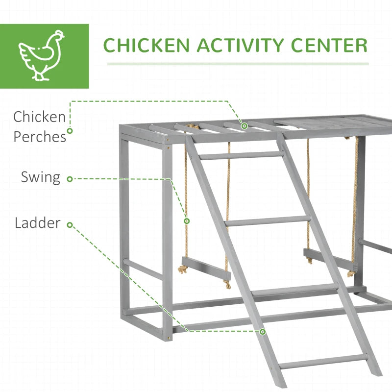 Large Chicken Run with Activity Shelf and Cover, 2.8 x 5.7 x 2m, Green