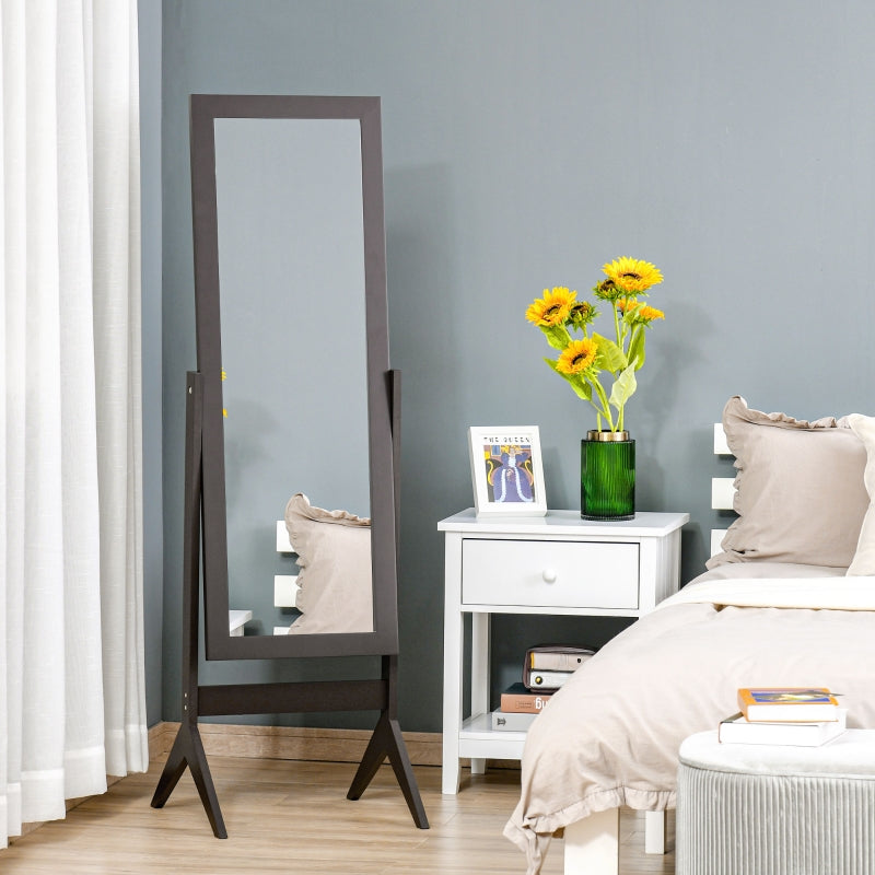 Brown Freestanding Adjustable Dressing Mirror 148x47cm