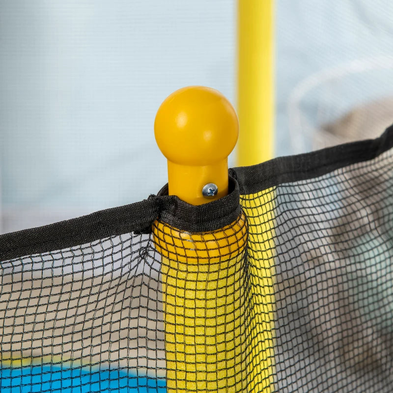 Yellow Kids Trampoline with Safety Net - 4.6FT, Ages 3-10