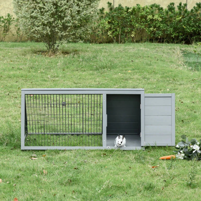 Grey Triangle Small Animal Hutch 116 x 62.2 x 52.5 cm